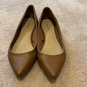 Express brown leather pointed flats size 6